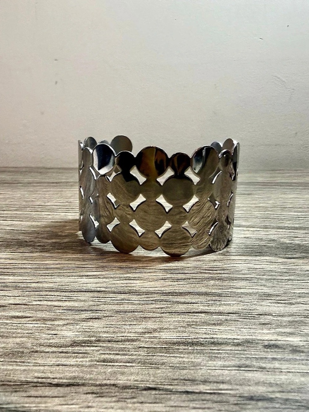 Geometric Silver-Tone Cuff Bracelet